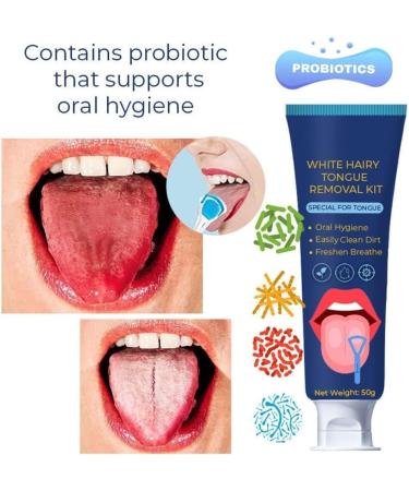 YANGYANGDA Tongue Removal Kit - Tongue Scraper & Cleaning Gel with Brush for Fresh Breath (2 Pack) | Effective Oral Hygiene Solution - Buy Online on GoSupps.com