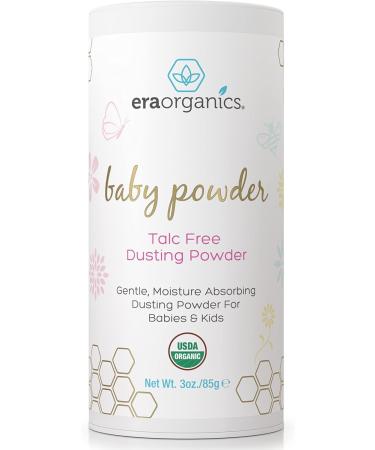 Era Organics Talc Free Baby Powder - USDA Organic Dusting Powder for Excess Moisture & Chafing Thats Actually Good for Your Skin- Non Toxic, Non-GMO, Cruelty Free Baby Skin Care - Buy Online on GoSupps.com