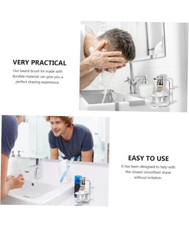 Minkissy Stainless Steel Barts Brush Set - Razor Brush Soap Bowl & Holder for Men's Grooming | Halter Bread Shell Travel Kit - Buy Online on GoSupps.com