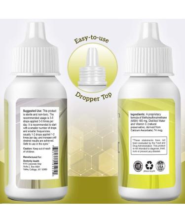 Dexterity Health Liquid MSM Eye Drops 2-Pack of 2 oz. Squeeze-Top Bottles  100% Sterile  Vegan  All-Natural and Non-GMO  Contains Organic MSM 2 Fl Oz (Pack of 2) - Buy Online on GoSupps.com