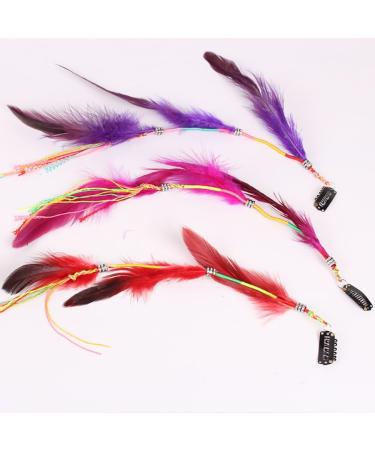 Set of 6 Boho Hippie Handmade Hair Extensions with Feather Clips - DIY Accessories for Women - Buy Online on GoSupps.com