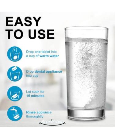 SteriSmile Dental Cleaning Tablets - 3-Month Supply for Invisalign Retainers Dentures & All Dental Appliances - Fast-Acting & Ultra-Powerful Cleaner - Buy Online on GoSupps.com