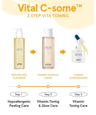 Buy ATHE Vital C-some Toning Concentrate | Anti-Aging Vitamin C Serum for Blemishes & Radiance | Korean Vegan Face Ampoule - 0.67 fl. oz - Buy Online on GoSupps.com