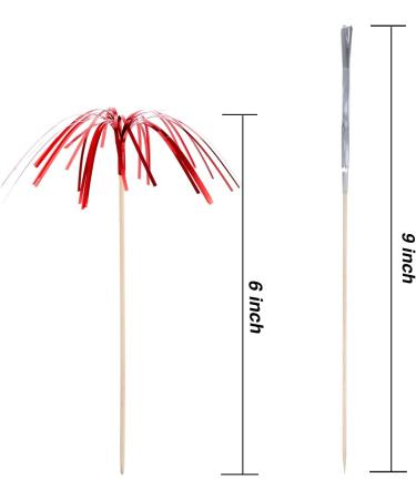 TecUnite 100 Pieces Foil Frill Firework Cupcake Picks Christmas Cupcake Topper 9 Inch Coconut Tree Shape Food Picks Supplies Party Decoration (Multicolored) - Buy Online on GoSupps.com