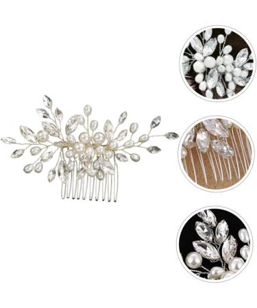 DOITOOL Bridal Headwear Bridal Side Comb Side Hair Comb Hair Pin Hair Comb for Bridal Bun Hair Comb Bridal Hair Comb Decorative Hair Comb Hair Clip Bride Pearl White Wedding Wig - Buy Online on GoSupps.com