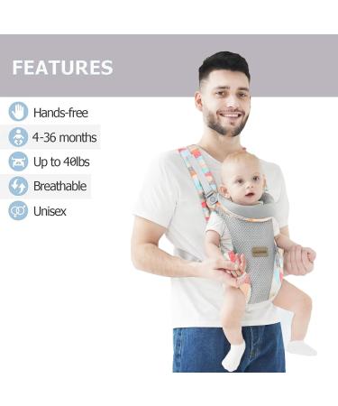IULONEE Baby Carrier Wrap - Ergonomic 4-in-1 Hands-Free Newborn Sling for Infant 3-36 Months - Colorful - Buy Online on GoSupps.com