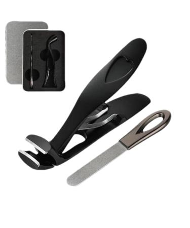 Thick Toe Nail Clippers - Nail clippers for seniors thick nail clipper for men nail clippers for thick toenails toe nail clippers stainless angle head nail clipper | foot nail clippers stainless Black Suit