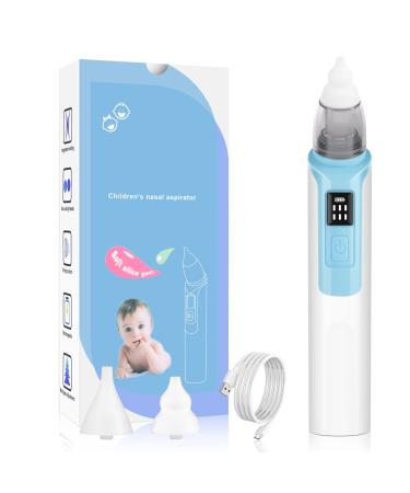 Baby Nasal Aspirator, Baby Nose Sucker, Electric Nose Suction for Baby, Booger Sucker for Baby and Toddlers, 6 Levels of Suction Blue
