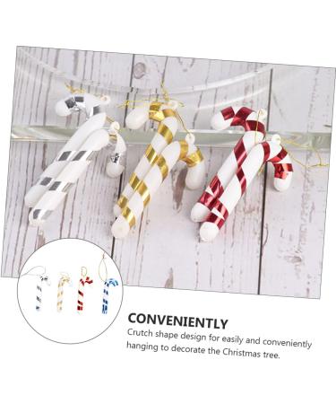 ABOOFAN 4pcs Christmas Candy Cane Ornament Candy Canes Toy Candy Walking Sticks Crutches Christmas Tree Colorful 7x2.5cm - Buy Online on GoSupps.com