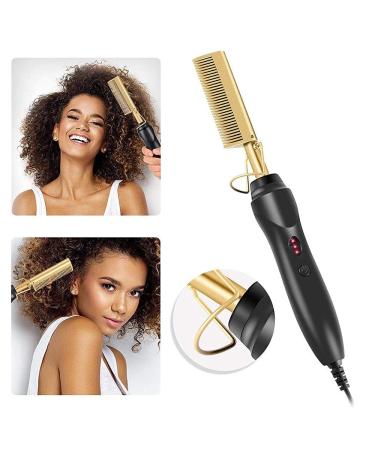 2-in-1 Hot Hair Brush & Straightener | Electric PTC Heating Curler + Dryer for Home Use - Buy Online on GoSupps.com