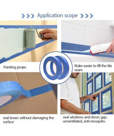 Blue Painter's Tape 3 Rolls - 0.7 Inch x 60 Yard - Multi Surface Masking Tape for Painting and Decoration - Indoor and Outdoor Use - 180 Yard Total - Buy Online on GoSupps.com