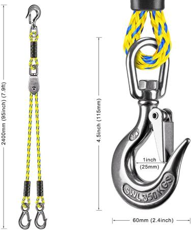 Dolibest 16ft Boat Tow Harness with 3 Stainless Steel Hooks for 1-4 Rider Towable Tube - Buy Online on GoSupps.com