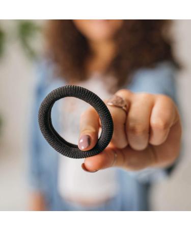 Burly Bands Large Hair Ties for Thick & Curly Hair | No-Slide Seamless Ponytail Holders (8 Pack - Black) | Damage-Free Scrunchies for Sports - Buy Online on GoSupps.com