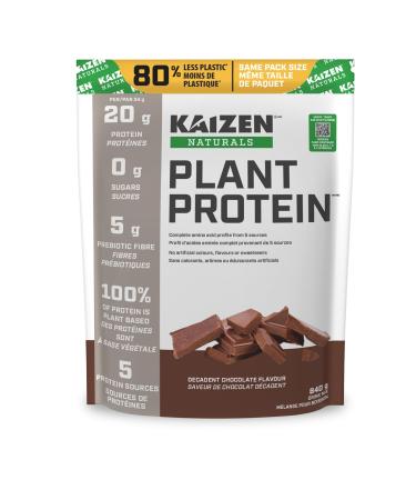 Kaizen Naturals Plant Protein Decadent Chocolate 840g Pouch Chocolate 20 Servings (Pack of 1)