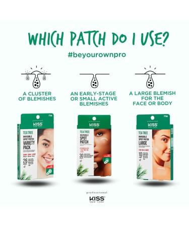 Kiss New York Hydrocolloid Acne Pimple Patch - Tea Tree Oil & CICA Spot Treatment for Zits & Blemishes | 30 Korean Skin Care Patches - Buy Online on GoSupps.com