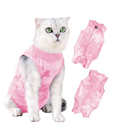 Mezrkuwr Katzenbody After op castration for cats clothing soft one-piece kitten-spay-collar alternative surgical recovery suits for cats (s)