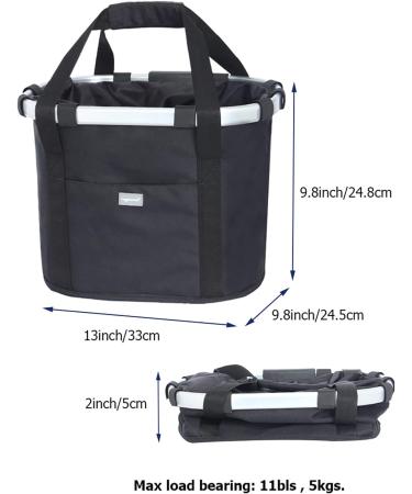 RAYMACE Bicycle Basket - Front Folding Detachable Quick Release Picnic Bag for Dogs - Easy Install Cycling Accessory, Black - Buy Online on GoSupps.com