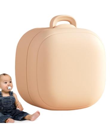 Portable Silicone Pacifier Holder - Travel-Friendly Container for Boys & Girls | Perfect for Diaper Bags | Outdoor Apricot - Buy Online on GoSupps.com