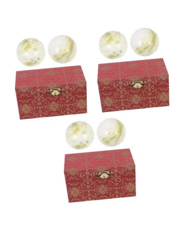 Beaupretty 3 sets of gymnastics ball balls for health exercises hand exercise massage ball fitness ball gifts The gift portable exercise balls portable massage balls jade exercise ball stressball