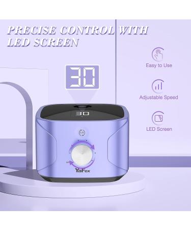 YaFex Electric Nail Drill Machine - 30000RPM Professional Efile Nail File for Acrylic Nails - LED Display, Shaping, Buffing, Gel Nail Removal - Purple - Buy Online on GoSupps.com