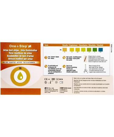 One+Step pH Test Strips - 100 Urine Strips with Color Card for Accurate pH Value & Acid-Base Balance - Buy Online on GoSupps.com