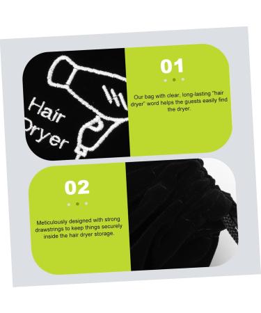 BIUDECO 2pcs Storage Bag Drawstring Closure Cover Makeup Storage Organizer Mini Hairdryer Bag Velvet Black - Buy Online on GoSupps.com