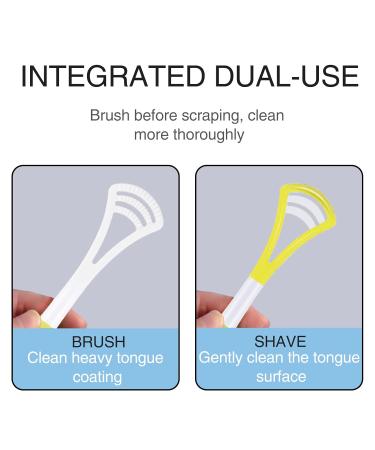 3 Pack Tongue Scrapers 100% BPA Free - Dual Sided Tongue Cleaner for Bad Breath - Yellow - Buy Online on GoSupps.com