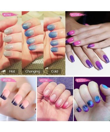 Vishine Gel Nail Polish Set Soak Off UV LED gel nail polish temperature color changing Chameleon Nail Polish Kit 5Pcs 10ml - Buy Online on GoSupps.com