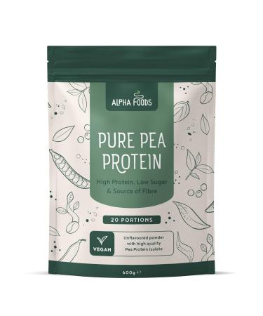 Alpha Foods BV Vegan Protein Powder Natural 23g Protein Pure Pea Protein Muscle Building and Recovery 600g Vegan Protein Powder Alpha Foods