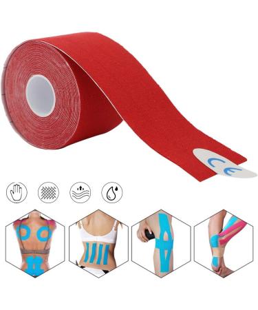 HERCHR Kinesiology Athletic Tape - Waterproof Cotton Muscle Support Strapping Bandage 2.0x196.9in Red - Ideal for Injury & Sports Recovery - Buy Online on GoSupps.com