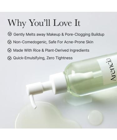 Arencia Pore Melt Mochi Huile nettoyante non com dog ne avec acides amin s de riz HD vitamine E cica et c ramide 200 ml - Buy Online on GoSupps.com