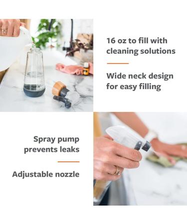 Full Circle 16oz Refillable Glass Spray Bottle with Silicone Boot - Reusable Multi-Use Gray - Buy Online on GoSupps.com