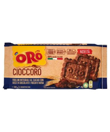 Set of 6 Oro Saiwa Cruscoro Frollino Integrale al cocoa con gocce di cioccolato biscuits with cocoa and chocolate chips biscuits biscuits
