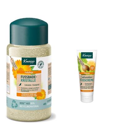 Kneipp Calendula & Orange Oil Deodorizing Foot Bath Crystals 600g & Seconds Foot Cream 75 ml 600 g (1 pack) Bundle with Foot Cream