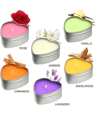 DEYBBY Jasmine Scented Soy Wax Tealight Candles - Heart-Shaped Aromatherapy Gifts for Women (Pack of 6 - Buy Online on GoSupps.com