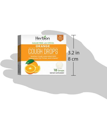 Herbion Naturals Sugar-Free Orange Cough Drops - 18 Count - Buy Online on GoSupps.com