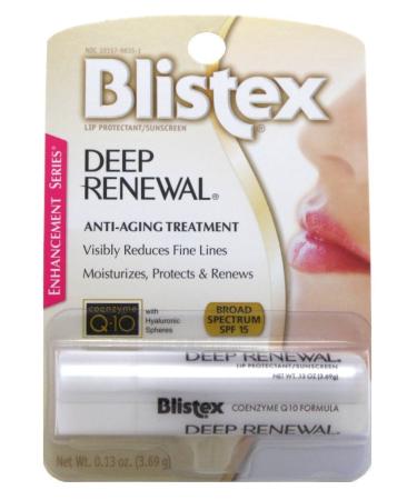Blistex Lip Protectant Sunscreen Deep Renewal Anti-Aging Formula 0.13 Ounce (3.69g) (Value Pack of 11)
