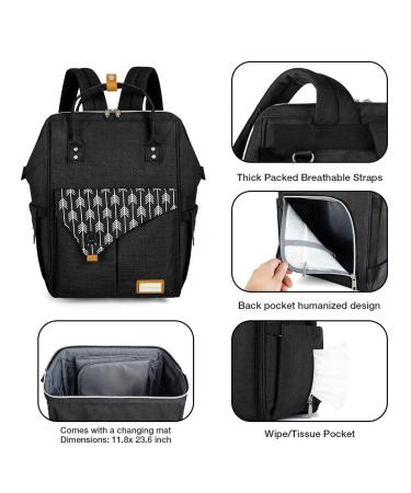 Buy Lekebaby Multifunctional Baby Diaper Backpack - Large Capacity Diaper Bag with Changing Pad - Travel Bag for On-the-Go - Black - Buy Online on GoSupps.com