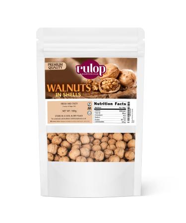 Rulop Walnuts in Shells 500g Chilian Walnuts Vegan and 100% Natural Packed in a Resealable Pouch to Maintain Freshness - Buy Online on GoSupps.com