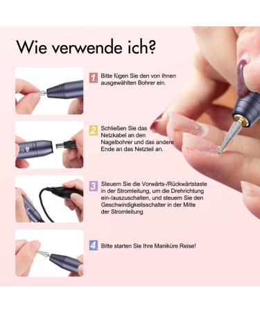 Weyi Nail Miller - Professional Electric Nail File for Gel & Acrylic Nails | 20 000 RPM USB 11-in-1 Manicure-Pedicure Set Gray | International Shipping Available - Buy Online on GoSupps.com
