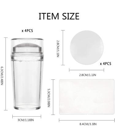 Buy Niceneeded Nail Art Schaber-Set | 4 Silicone Stamper Heads & 8 Clear Nail Stamps for DIY Nail Art | International Shipping Available - Buy Online on GoSupps.com