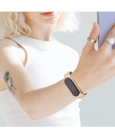 4 PACK Bands Replacement for Amazfit Band 5 Replacement Strap Compatible with Amazfit Band 5 Silicone Sport Strap Wristband Watchband Accessories Black+White+Gold+RoseGold - Buy Online on GoSupps.com