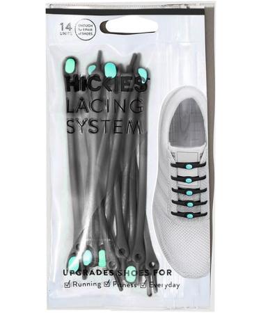HICKIES 2.0 Elastic Tie-Free Shoelaces - Black/Mint | International Shipping Available - Buy Online on GoSupps.com