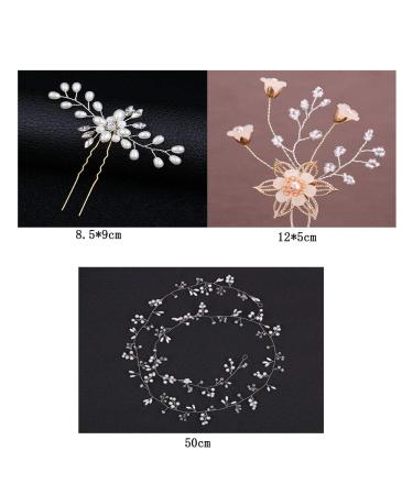 5 Pieces Bridal Bead Headdress | Elegant Pearl & Rhinestone Hair Jewelry for Weddings | Retro Fashion Hairpins for Brides & Festivals - Buy Online on GoSupps.com