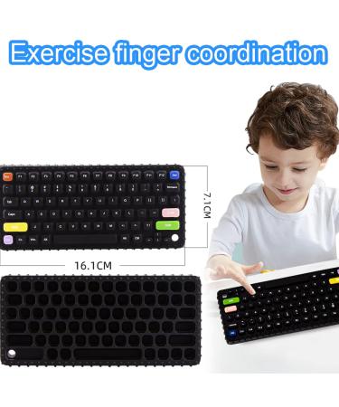 Whisary Keyboard Shape Teething Toys with Pacifier Clip - Silicone Baby Teether for Babies 0-36 Months (Gray/Black) - Buy Online on GoSupps.com