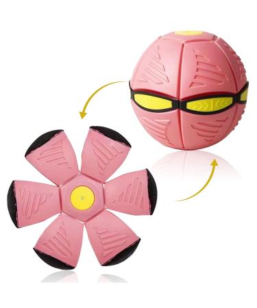 Pet toys frisbee ball flying ball for dogs flying saucer ball toys for dogs flying ball pet toy frisbee ball dog pet toys flying saucer ball dog pink - no light