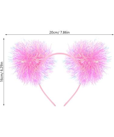 minkissy Pom Pom Headband Pom Pom Head Bopper Pom Party Headband Tinsel Headband Pompom Ball Headband for Women Girls Pink - Buy Online on GoSupps.com