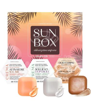 Senso Naturale Sun Box Set Complete Sun & After-Sun Body Kit Vegan & Natural Solar Activating Cream for Perfect Tan After Sun Relief for Soothing Illuminating Oil for Radiance 85g Each - Buy Online on GoSupps.com