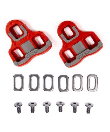 VeloChampion Look KEO Compatible Bike Cleat Set  Float Cleat Replacement for KEO Standard Bicycle Pedals Red 6 Degree