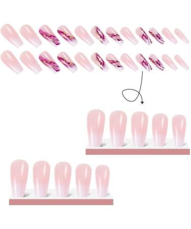 Wearable nails medium purple marble smudged nail pieces gradient false nails wearable nail patches 1 count (Pack of 1) - Buy Online on GoSupps.com